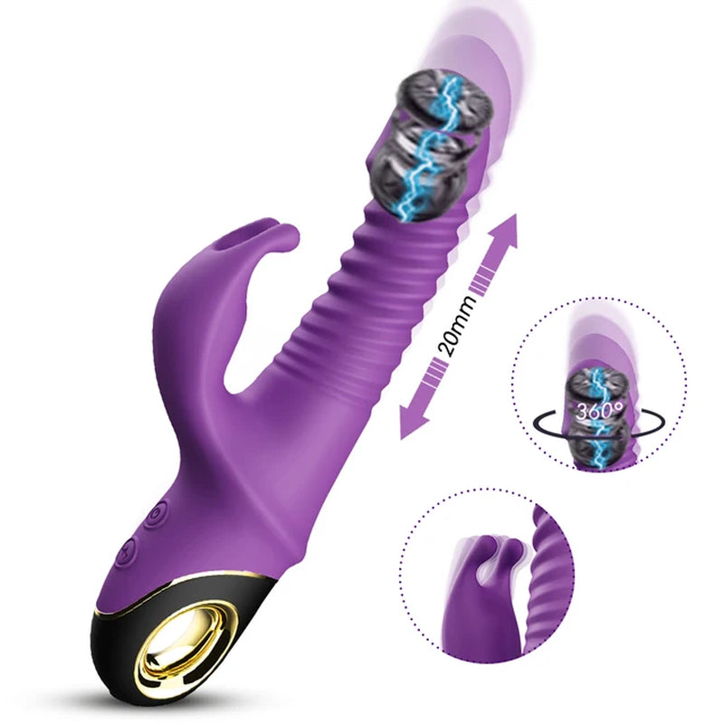 2022 Rabbit Thrusting Vibrator Automatic Telescopic G-Spot Clitoris Stimulator Female Masturbation Sex Toys for Women Adults
